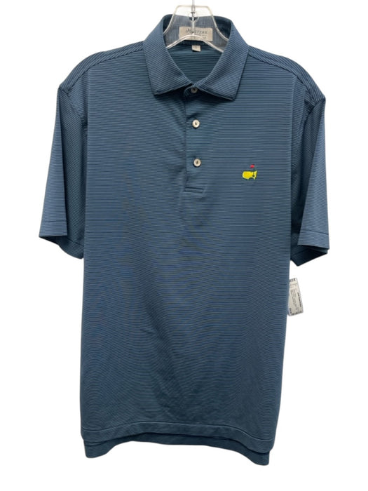 Masters Size S Blue & Green Synthetic Striped Polo Athleisure Men's Short Sleeve Blue & Green / S
