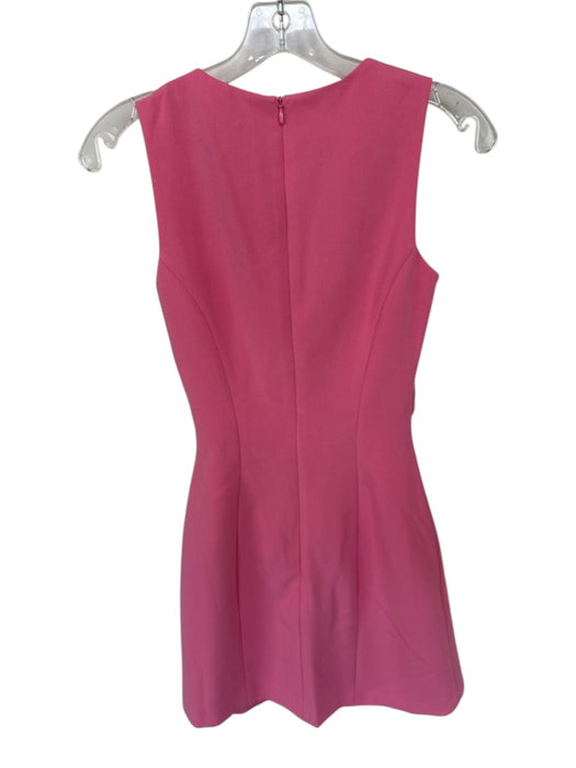 French Connection Size 0 Pink Polyester Blend Deep V Cutout Back Zip Mini Dress Pink / 0