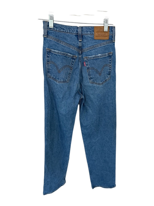 Levis Size 24 Medium Wash Cotton Denim Button Fly High Waist Jeans Medium Wash / 24