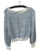 Free People Size XS Blue & White Cotton Blend V Neck Cropped distressed Sweater Blue & White / XS