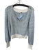 Free People Size XS Blue & White Cotton Blend V Neck Cropped distressed Sweater Blue & White / XS