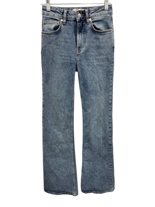 We The Free Size 24 Medium Wash & Red Cotton Denim Zip Fly High Rise Jeans Medium Wash & Red / 24