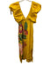 Farm Rio Size XS Sunflower Yellow Linen Short Puff Sleeve Floral Print Dress Sunflower Yellow / XS