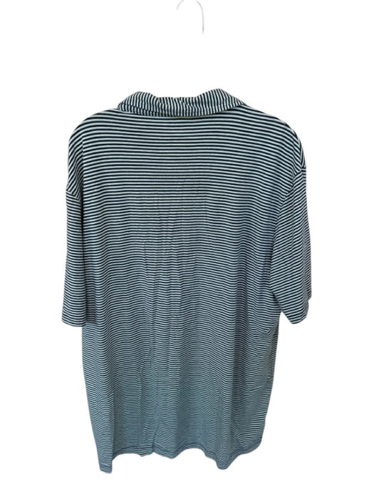 Peter Millar Size XL Green & Blue Cotton Blend Striped Short Sleeve Men's Polo Green & Blue / XL