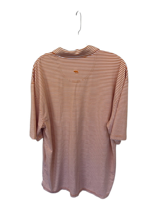 Onward Reserve Size XL Orange & White Polyester Blend Striped Athletic Polo Orange & White / XL