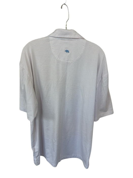 Onward Reserve Size XL White, Red & Blue Polyester Blend Striped Athletic Polo White, Red & Blue / XL