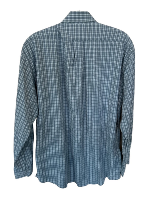 Onward Reserve Size L Grey Nylon Blend Button Down Plaid Men's Shirt Grey / L