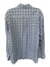 Peter Millar Size XL Navy & White Cotton Plaid chevron detail Button Down Shirt Navy & White / XL