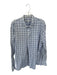 Peter Millar Size XL Navy & White Cotton Plaid chevron detail Button Down Shirt Navy & White / XL