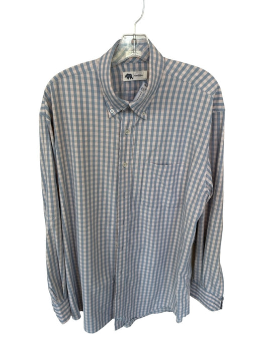 Onward Reserve Size L Pink & Blue Nylon Blend Checkered Button Down Men's Shirt Pink & Blue / L