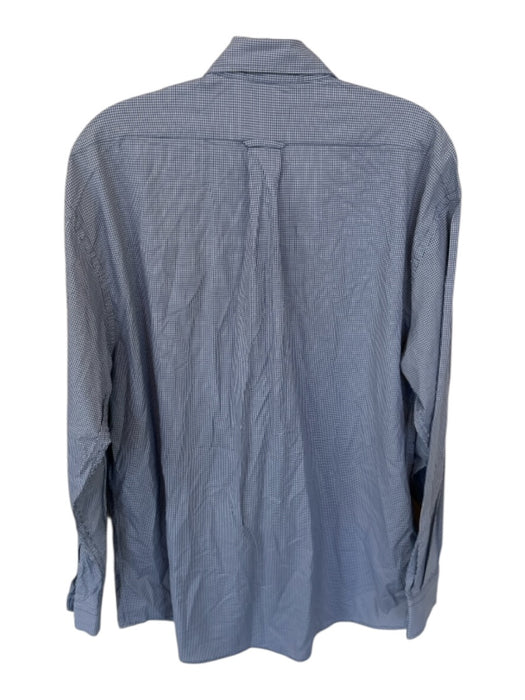 Onward Reserve Size L Navy & White Nylon Blend Gingham Button Down Men's Shirt Navy & White / L