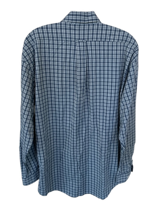 Onward Reserve Size L Blue & Navy Nylon Blend Plaid Button Down Men's Shirt Blue & Navy / L