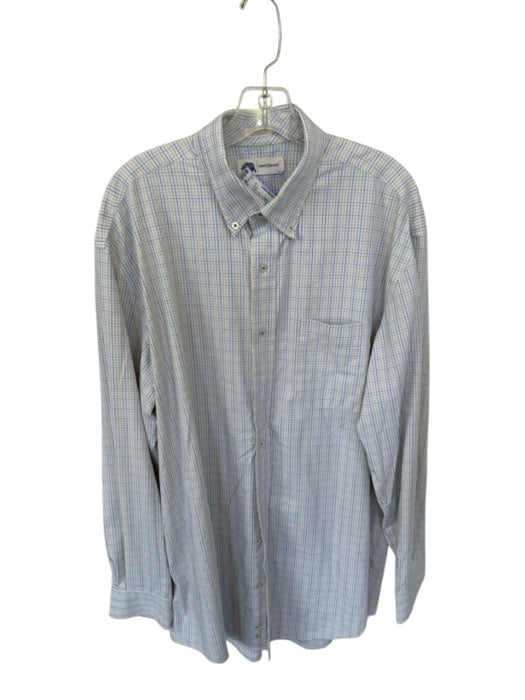 Onward Reserve Size L Yellow, Blue & White Nylon Blend Plaid Button Down Shirt Yellow, Blue & White / L