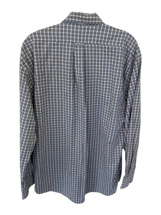 Onward Reserve Size L Orange & Blue Nylon Blend Plaid Button Down Men's Shirt Orange & Blue / L