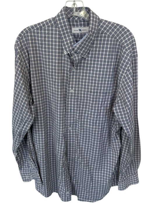 Onward Reserve Size L Orange & Blue Nylon Blend Plaid Button Down Men's Shirt Orange & Blue / L