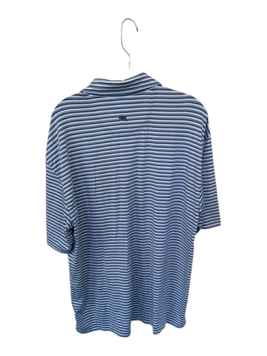 Onward Reserve Size XL Blue & White Polyester Blend Striped Athletic Men's Polo Blue & White / XL