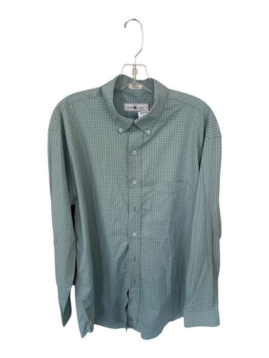 Onward Reserve Size L Green & Gray Nylon Blend Plaid Button Down Men's Shirt Green & Gray / L