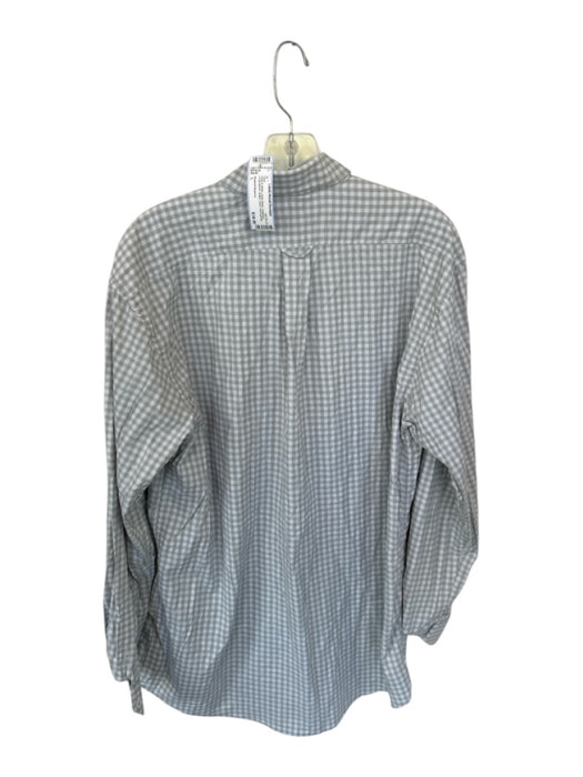 Onward Reserve Size L Gray & White Nylon Blend Gingham Button Down Men's Shirt Gray & White / L