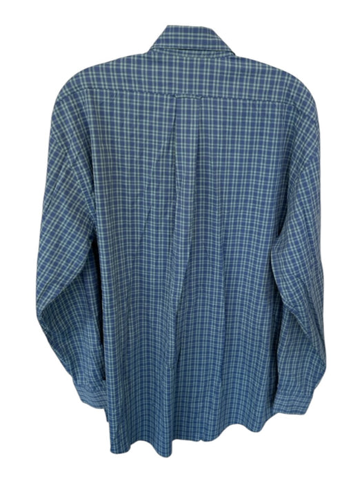 Onward Reserve Size L Green & Blue Nylon Blend Plaid Button Down Men's Shirt Green & Blue / L
