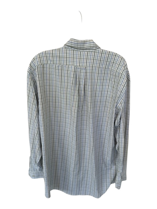 Onward Reserve Size L Green & Cream Nylon Blend Plaid Button Down Men's Shirt Green & Cream / L