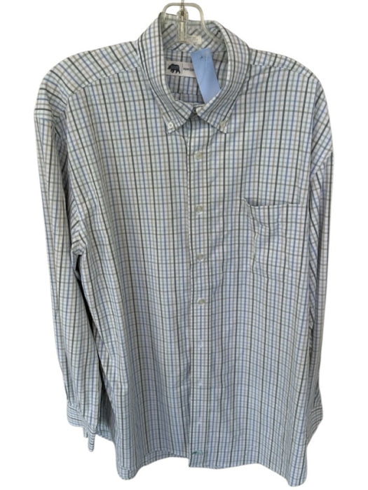 Onward Reserve Size L Green & Cream Nylon Blend Plaid Button Down Men's Shirt Green & Cream / L