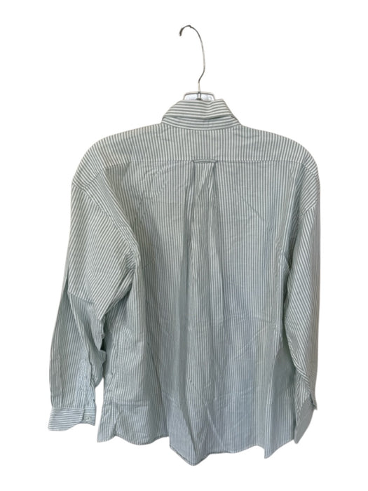 Onward Reserve Size L Green & White Cotton Blend Vertical Stripes Men's Shirt Green & White / L