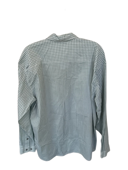 Orvis Size XL Green & White Cotton Blend Gingham Zipper Pocket Athletic Shirt Green & White / XL
