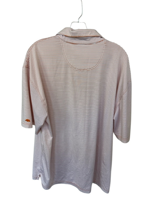 Onward Reserve Size XL Orange & White Polyester Blend Striped Athletic Polo Orange & White / XL