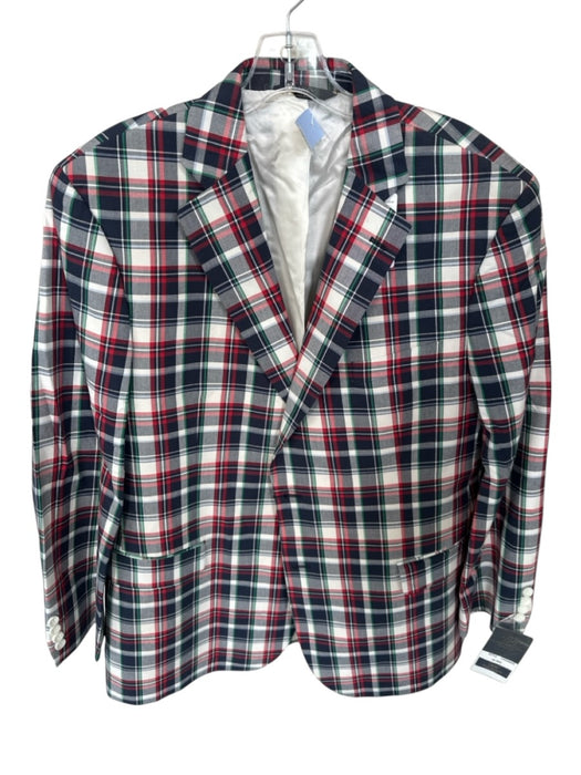 Brooks Brothers NWT Navy & Red Cotton Plaid 2 Button Men's Blazer Navy & Red / 42R