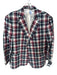 Brooks Brothers NWT Navy & Red Cotton Plaid 2 Button Men's Blazer Navy & Red / 42R