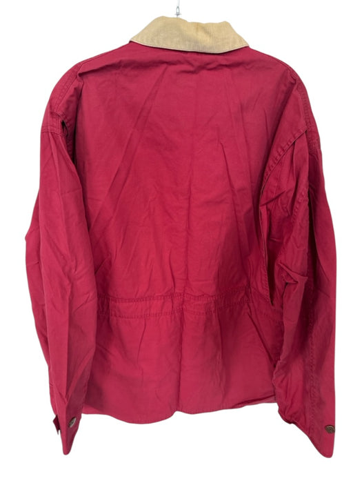 J. Crew Red & Tan Cotton Corduroy Work Jacket Men's Coat Red & Tan / L