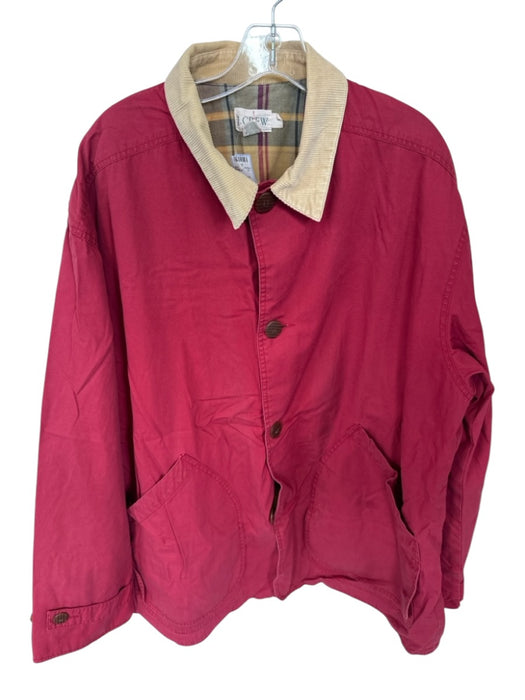J. Crew Red & Tan Cotton Corduroy Work Jacket Men's Coat Red & Tan / L