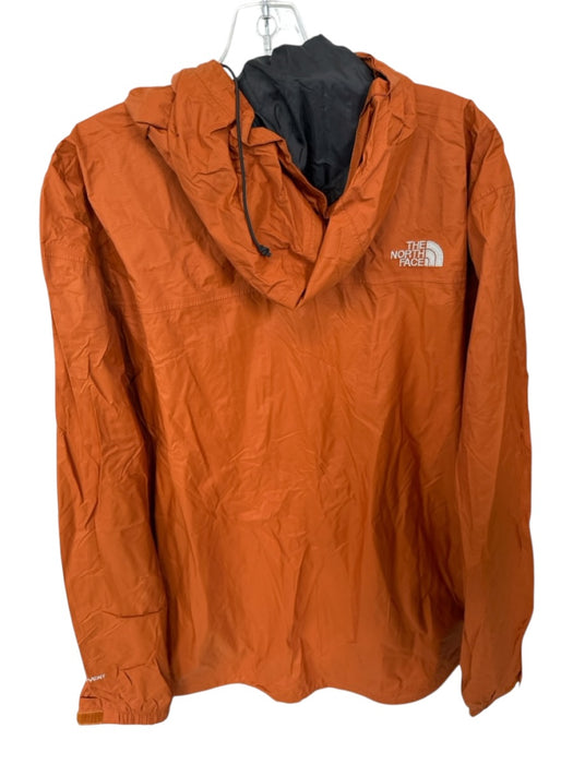 The North Face Burnt Orange & Blue Nylon Color Block Full Zip Athletic Raincoat Burnt Orange & Blue / XL