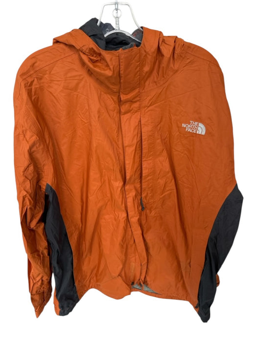 The North Face Burnt Orange & Blue Nylon Color Block Full Zip Athletic Raincoat Burnt Orange & Blue / XL