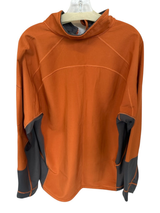 The North Face Burnt Orange Polyester Color Block Half Zip Athletic Pullover Burnt Orange / XL