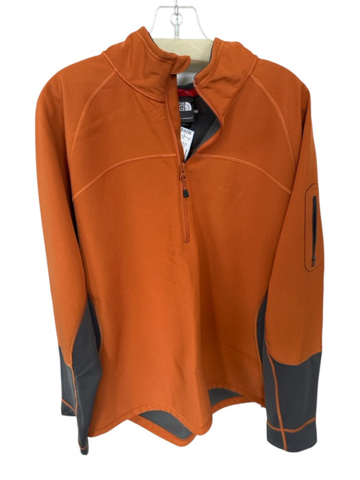 The North Face Burnt Orange Polyester Color Block Half Zip Athletic Pullover Burnt Orange / XL