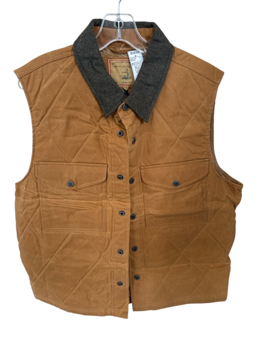 Onward Reserve NWT Size XL Brown & Gray Cotton Blend Quilted Snap Buttons Vest Brown & Gray / XL