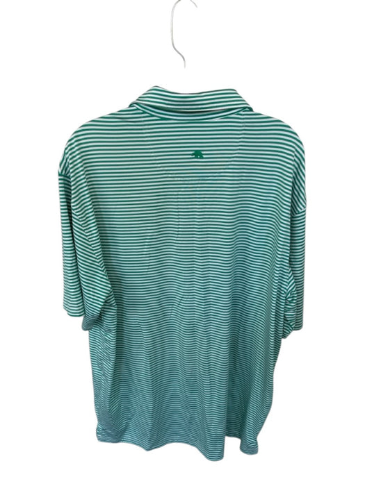 Onward Reserve Size XL Green & White Polyester Blend Striped Athletic Men's Polo Green & White / XL