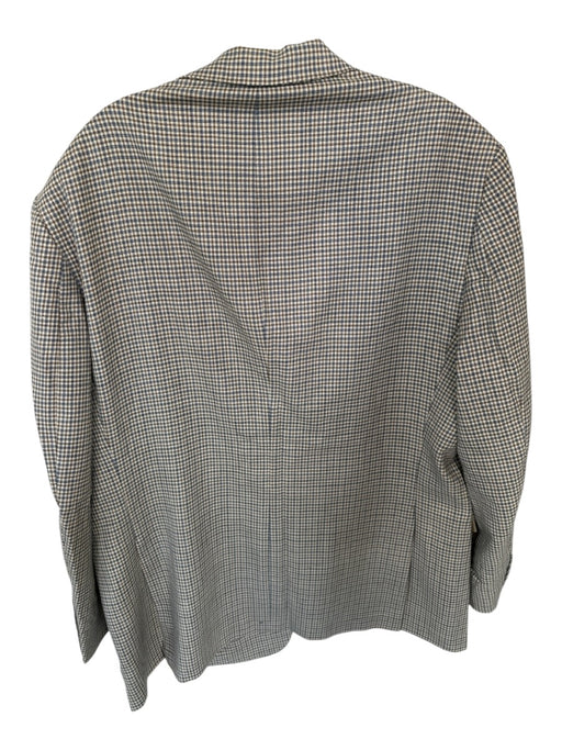 Austin Reed Blue & Tan Wool Grid 2 Button Sport Coat Men's Blazer Blue & Tan / 44