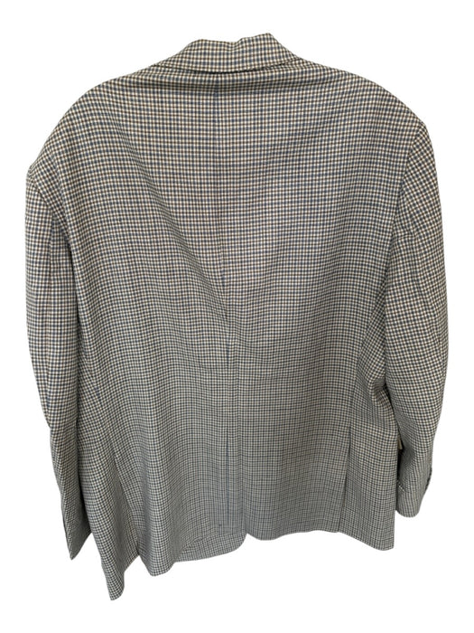 Austin Reed Blue & Tan Wool Grid 2 Button Sport Coat Men's Blazer Blue & Tan / 44