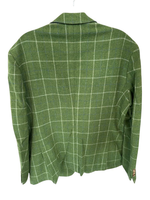 Onward Reserve Green & White Wool Grid 2 Button Sport Coat Men's Blazer Green & White / 44r