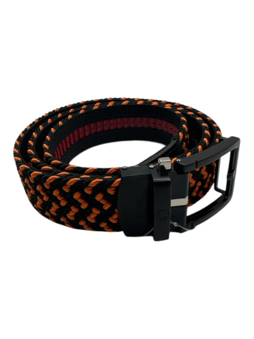 Nexbelt Orange & Black Polyester & Elastane Braided Push Button Buckle Belt Orange & Black / One Size