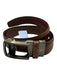 Nexbelt Burnt Orange Leather Woven Silver Hardware Push Button Buckle Men's Belt Burnt Orange / One Size