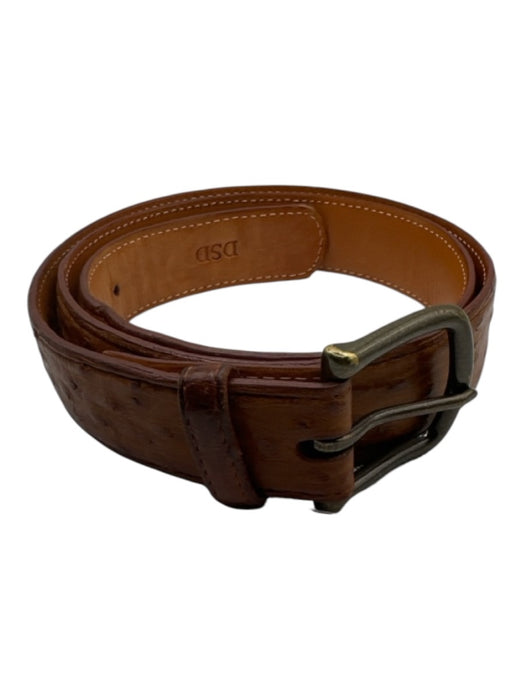 Tecovas Burnt Sienna Ostrich Bronze Buckle Men's Belt Burnt Sienna / 38
