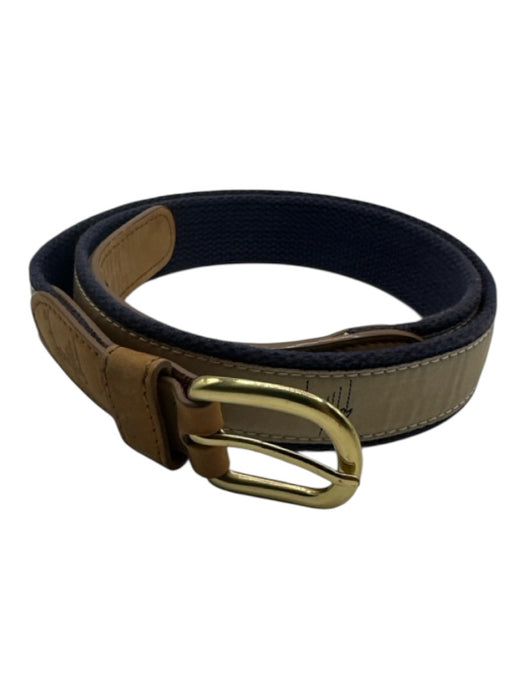 Guy Harvey Navy & Tan Canvas Swordfish Gold Hardware Men's Belt Navy & Tan / 38