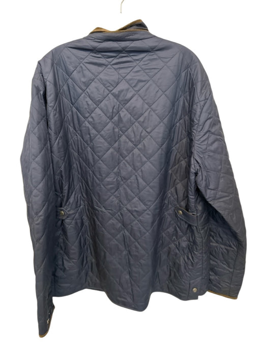 Peter Millar Size XL Navy & Brown Polyester Puffer Zip UP Buttons Men's Jacket Navy & Brown / XL