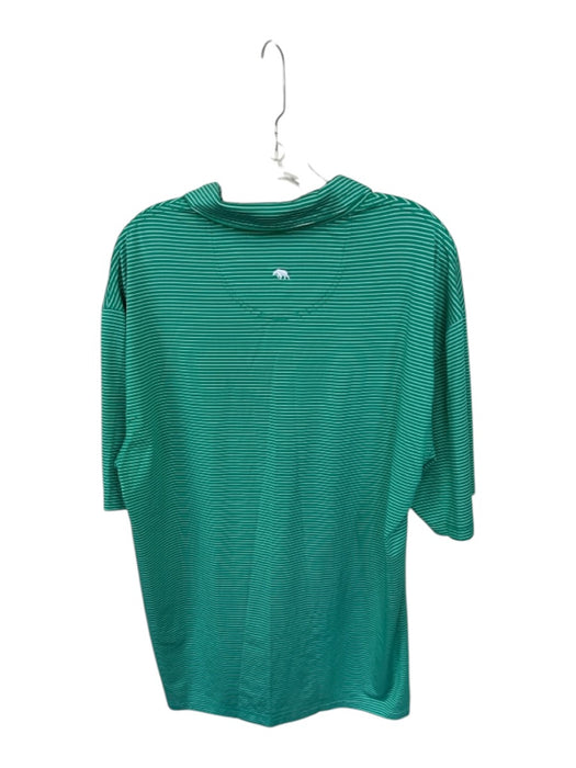 Onward Reserve Size XL White & Green Polyester Blend Striped Athletic Men's Polo White & Green / XL