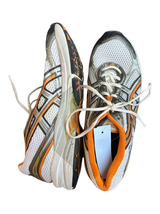 Asics Shoe Size 9.5 Orange & Gray Mesh Stripe Detail Lace Up Athletic Sneakers Orange & Gray / 9.5