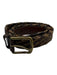 Torino Brown & Tan Leather & Canvas Braided Gold Hardware Men's Belt Brown & Tan