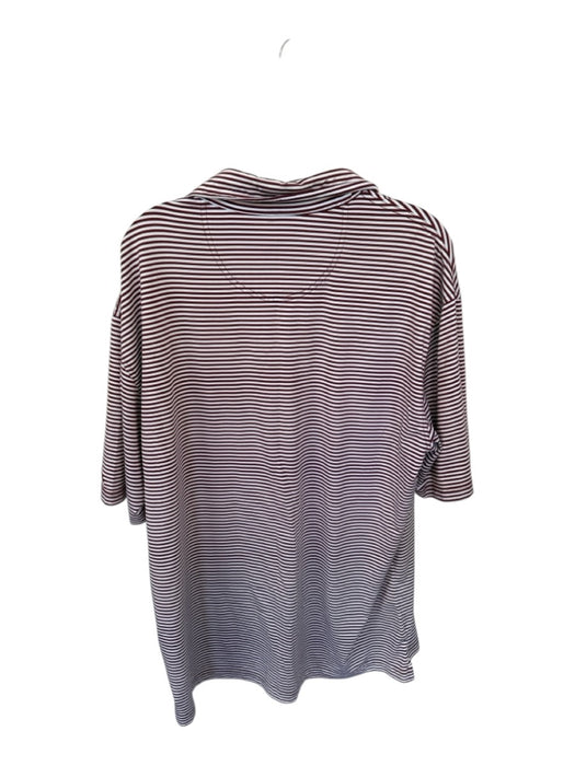 Onward Reserve Size XL Maroon & White Polyester Blend Striped Athletic Polo Maroon & White / XL